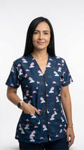 Gabacha Estampada Antifluido Pajaritos con Cremallera