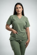 Set Verde Olivo con Cuello V y Jogger