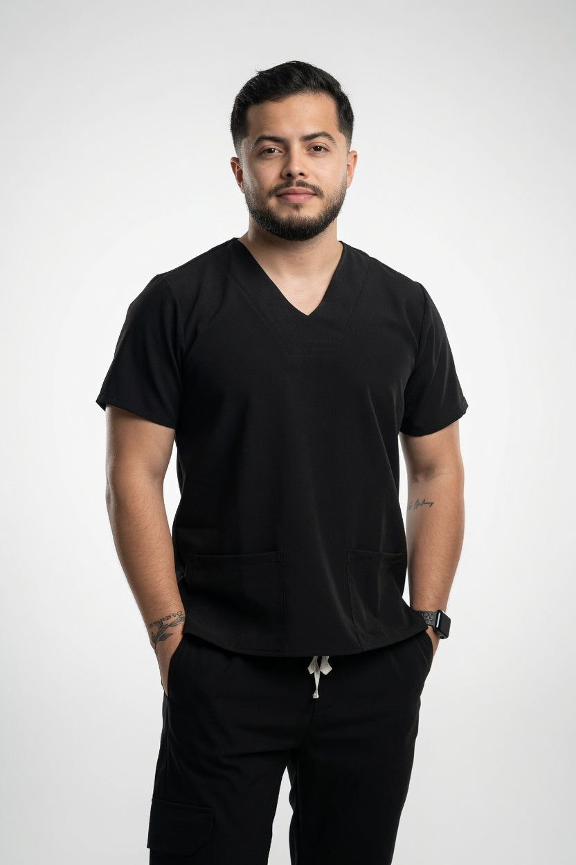 Set Negro Cuello V y Jogger, Caballero